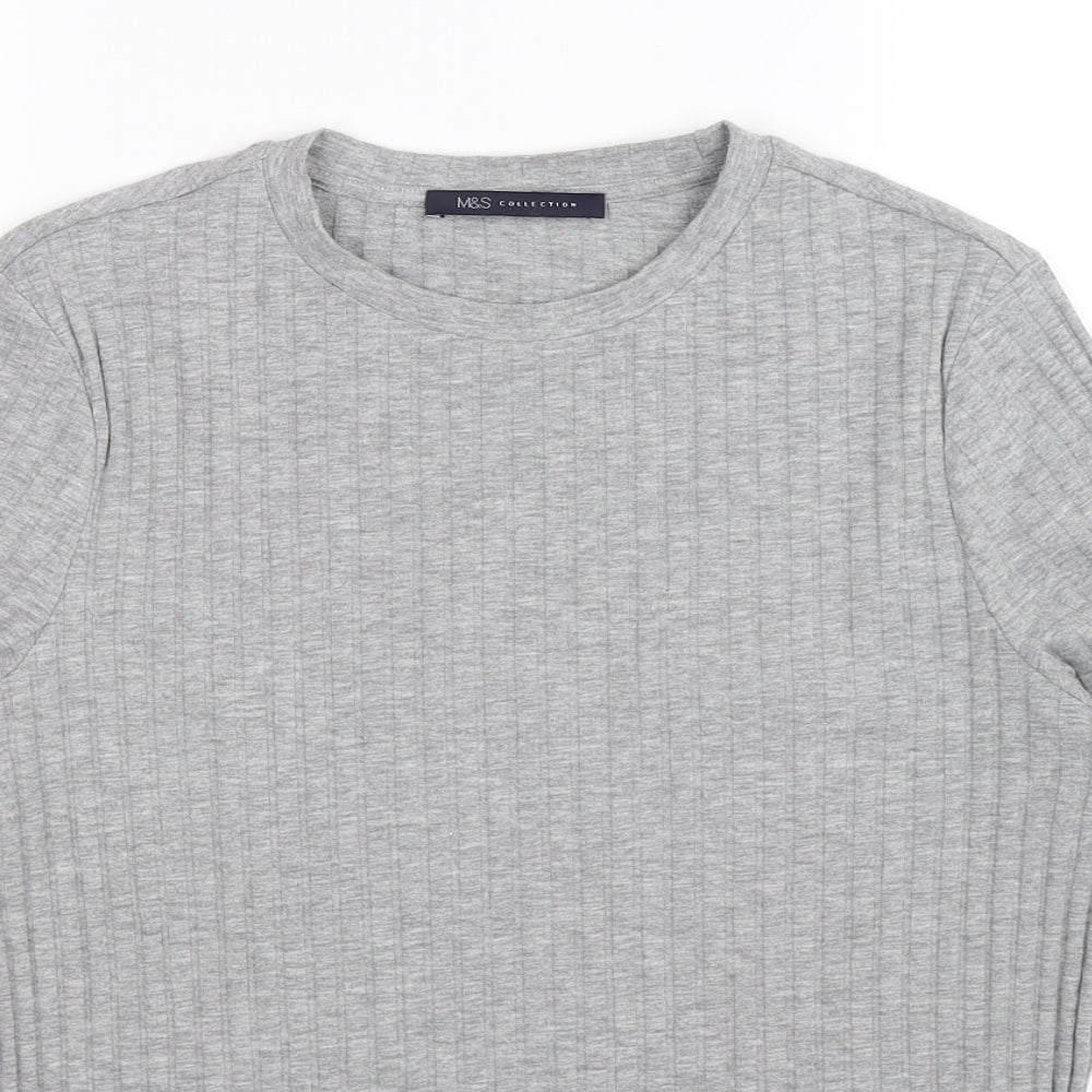 Marks and Spencer Womens Grey   Basic T-Shirt Size 16