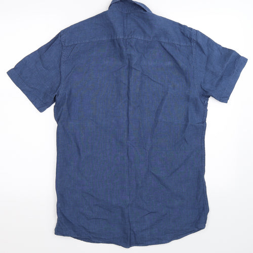 Moss Mens Blue    Button-Up Size S
