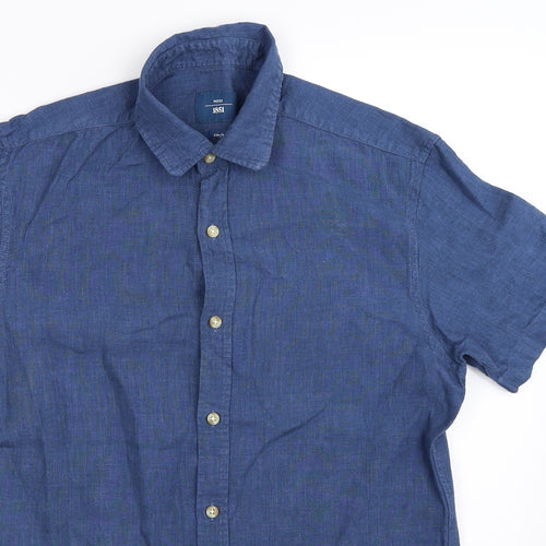 Moss Mens Blue    Button-Up Size S