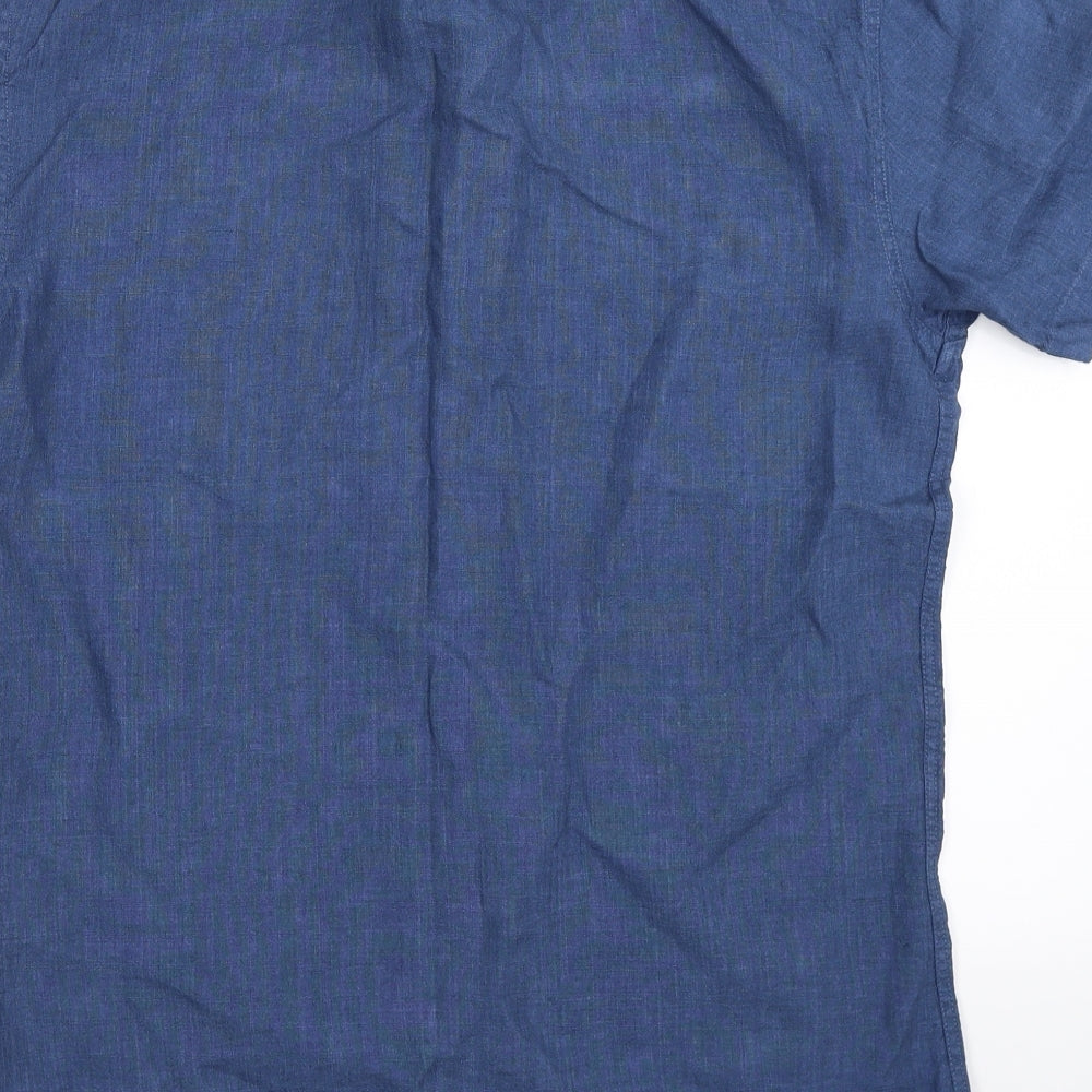 Moss Mens Blue    Button-Up Size S