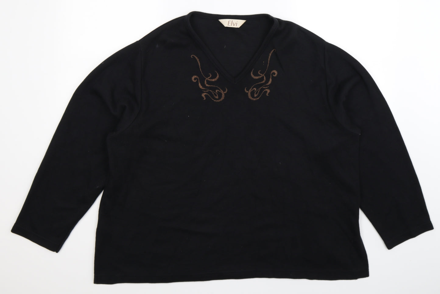 ELVI Womens Black   Pullover Sweatshirt Size M  - Oversized