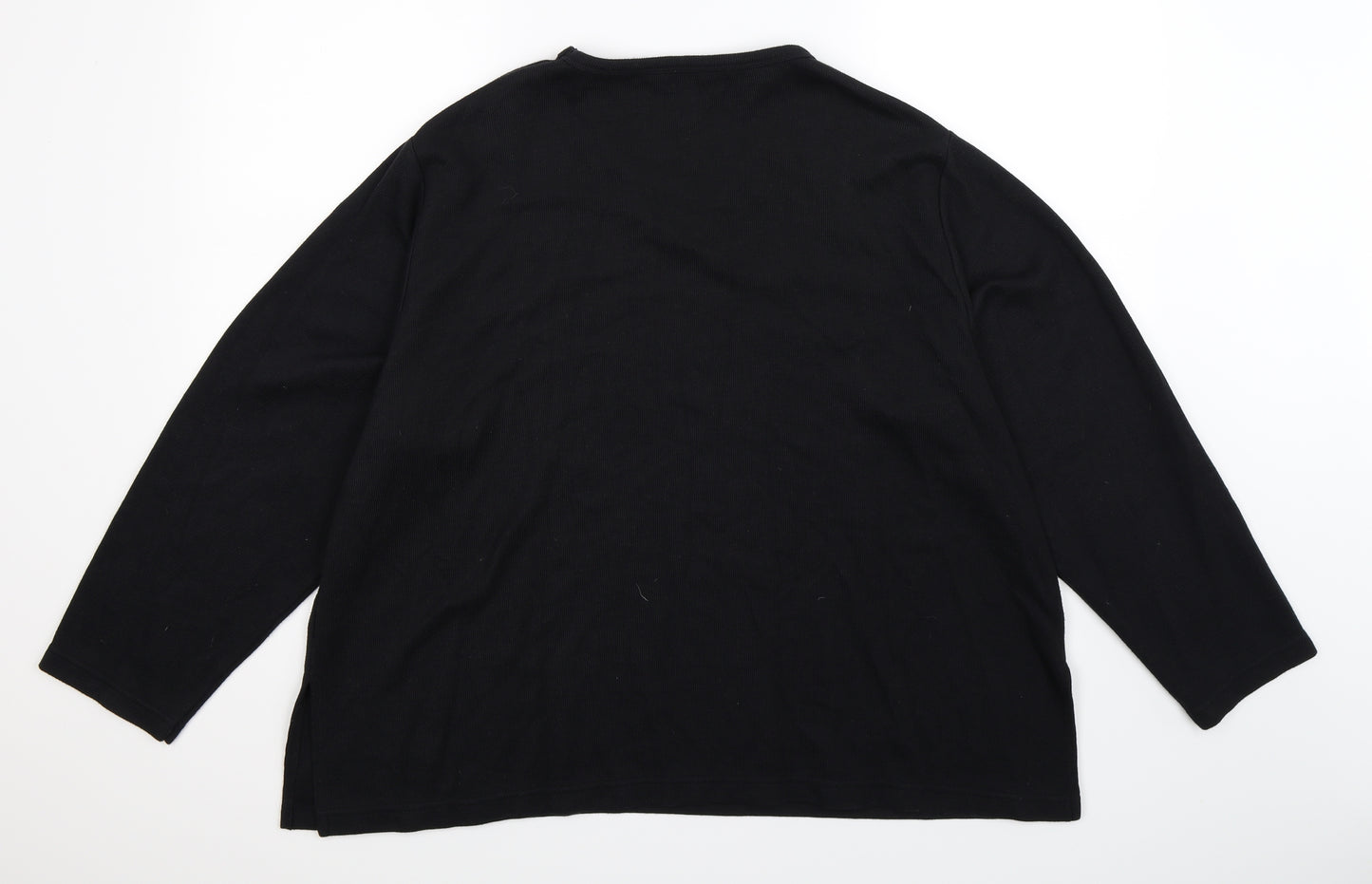 ELVI Womens Black   Pullover Sweatshirt Size M  - Oversized