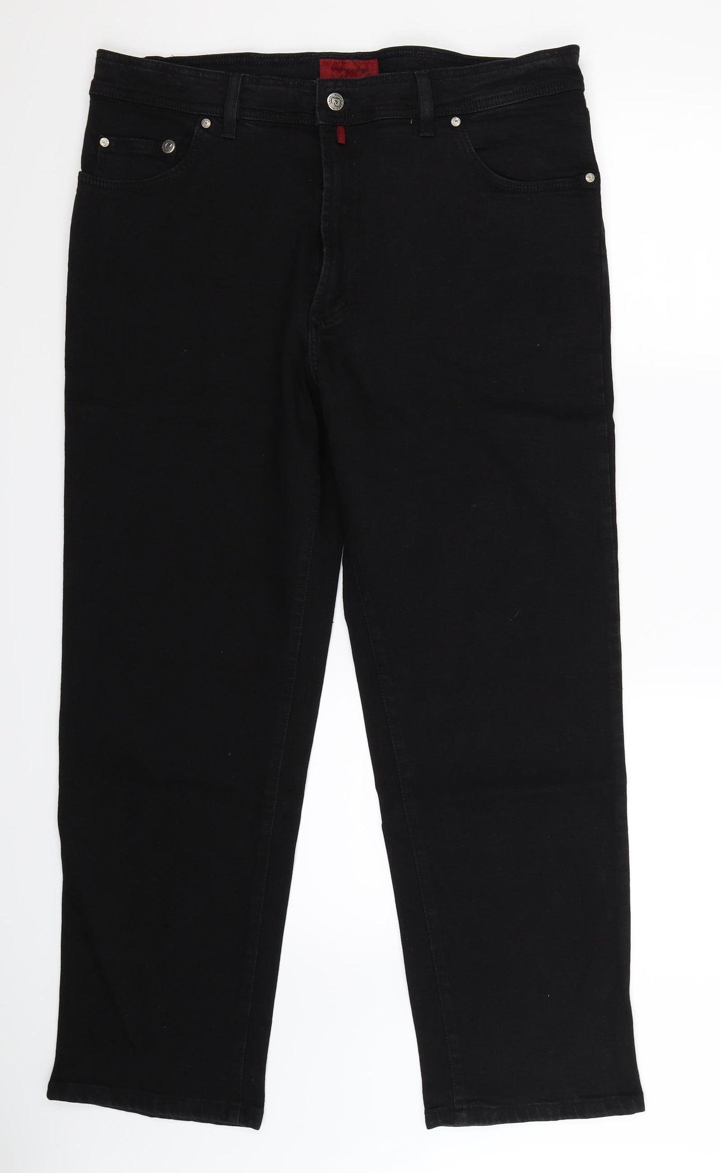 Pierre Cardin Mens Black  Denim Straight Jeans Size 40 L30 in
