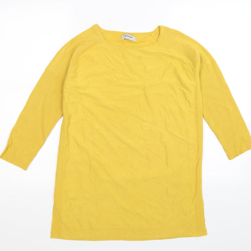 Soon Womens Yellow  Knit Pullover Jumper Size M