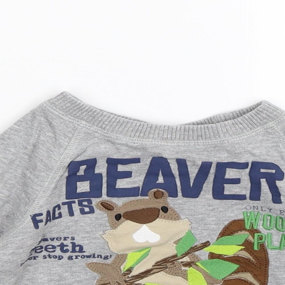 Mini Club Boys Grey   Pullover Sweatshirt Size 3-4 Years