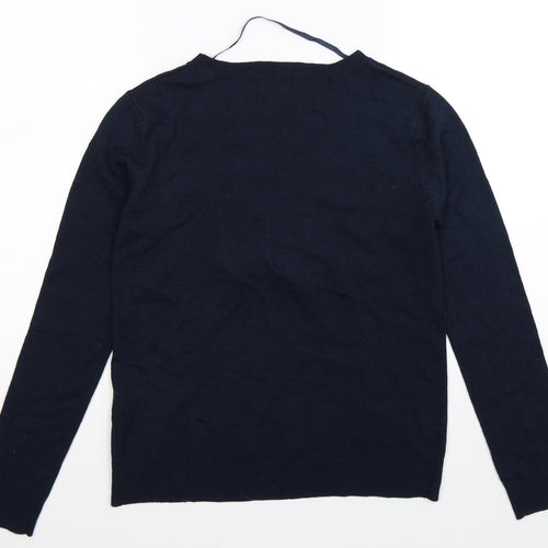 Primark Womens Blue  Knit Pullover Jumper Size 8  - Christmas