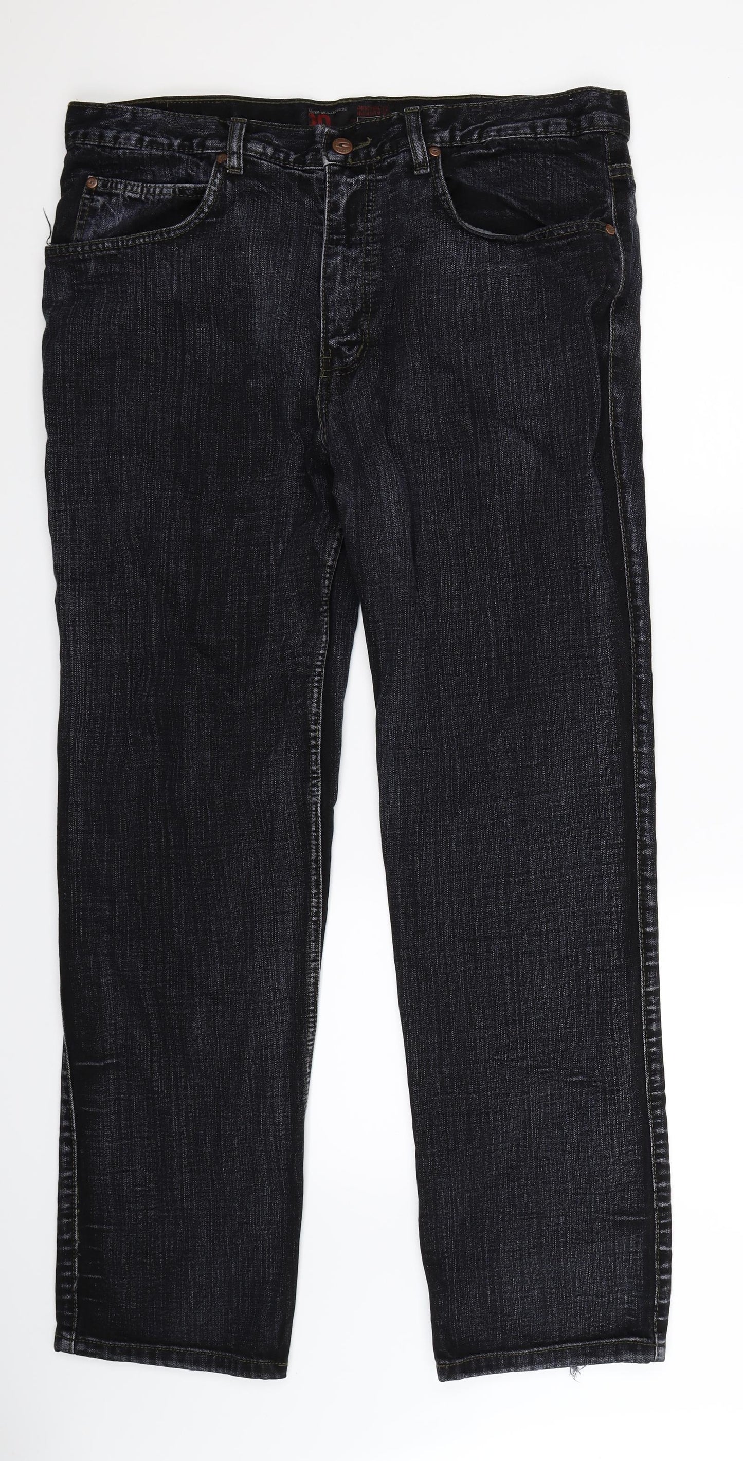 Criss Cross Mens Black  Denim Straight Jeans Size 38 L32 in