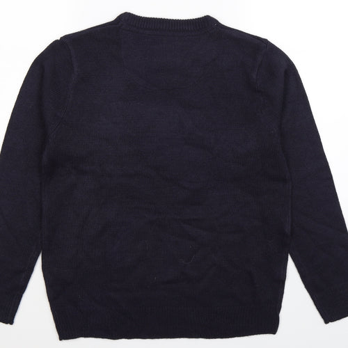 Brave Soul Boys Blue  Knit Pullover Jumper Size 13 Years