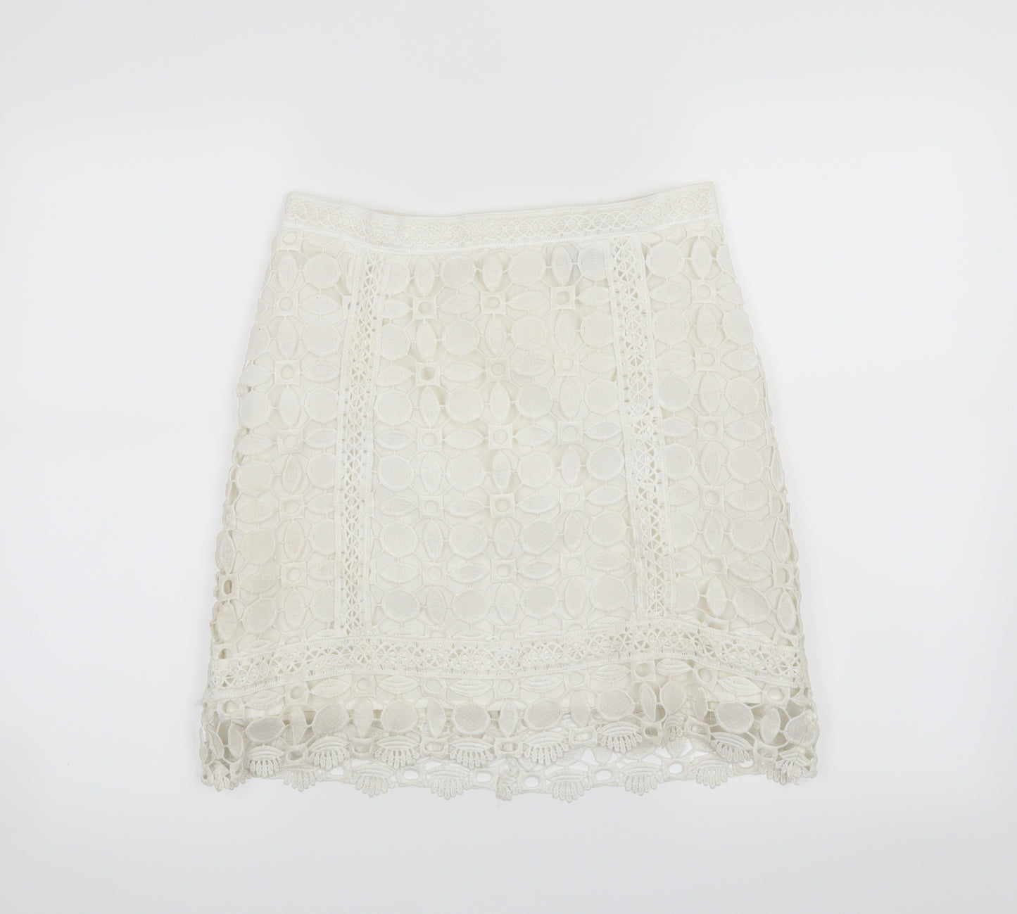 Topshop Womens White   A-Line Skirt Size 10