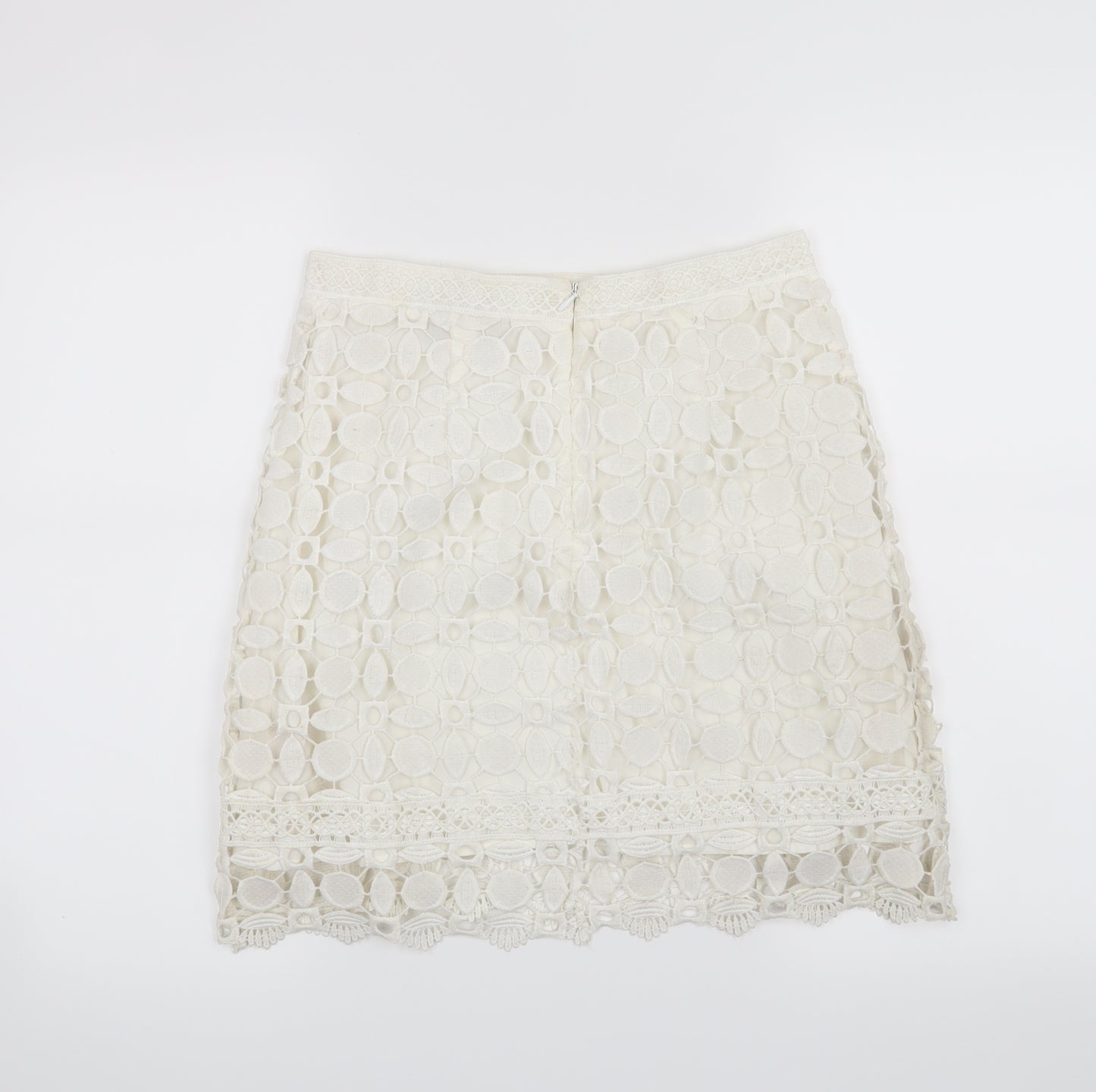Topshop Womens White   A-Line Skirt Size 10