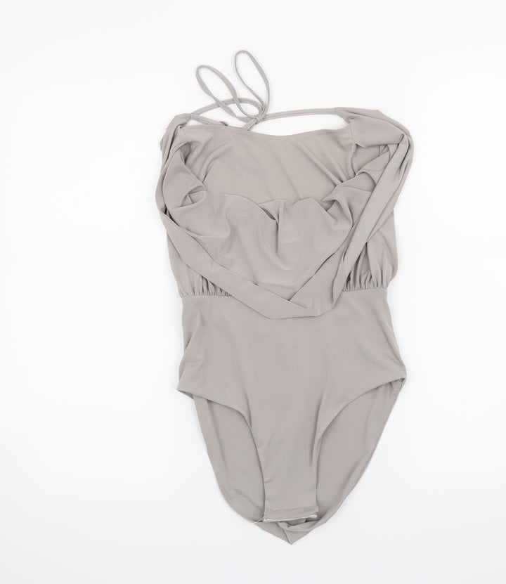 Love Womens Grey Bodysuit One-Piece Size 8