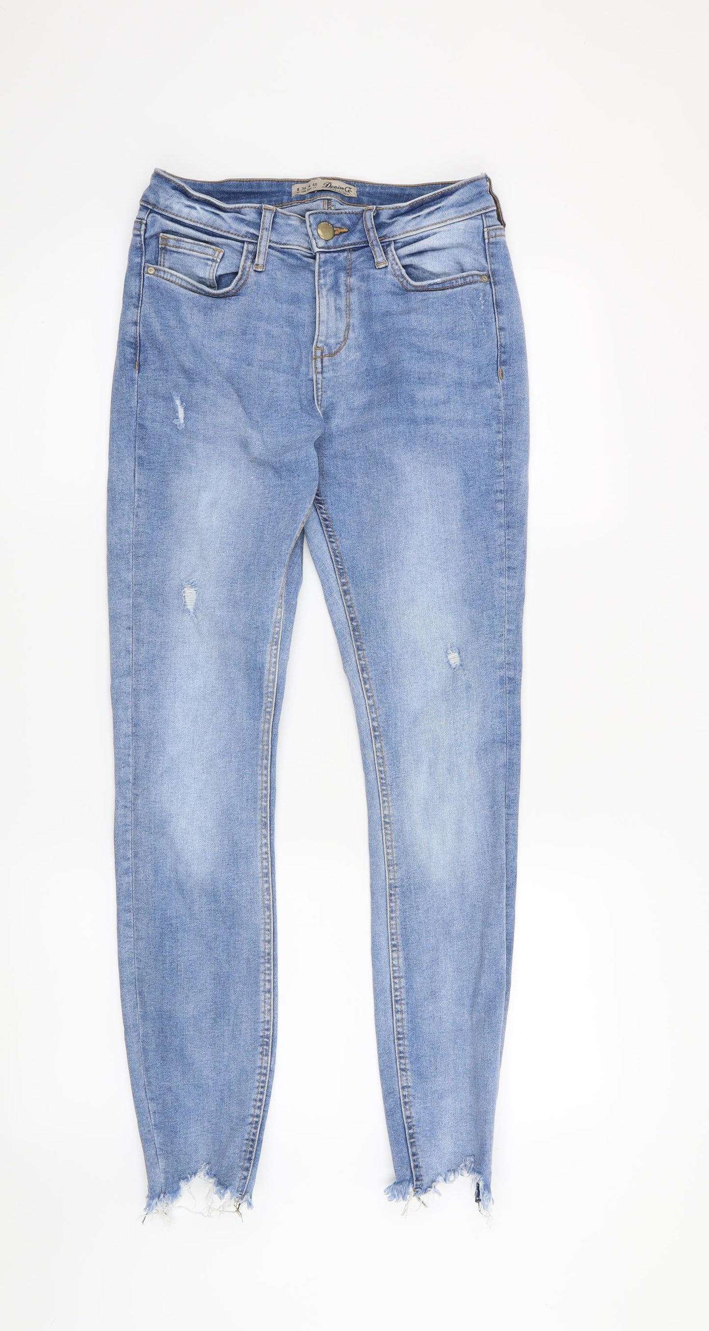 Denim & Co. Womens Blue   Skinny Jeans Size 8 L27 in