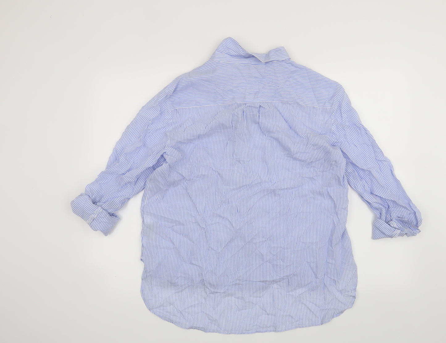 NEXT Womens Blue Striped  Basic Button-Up Size 14