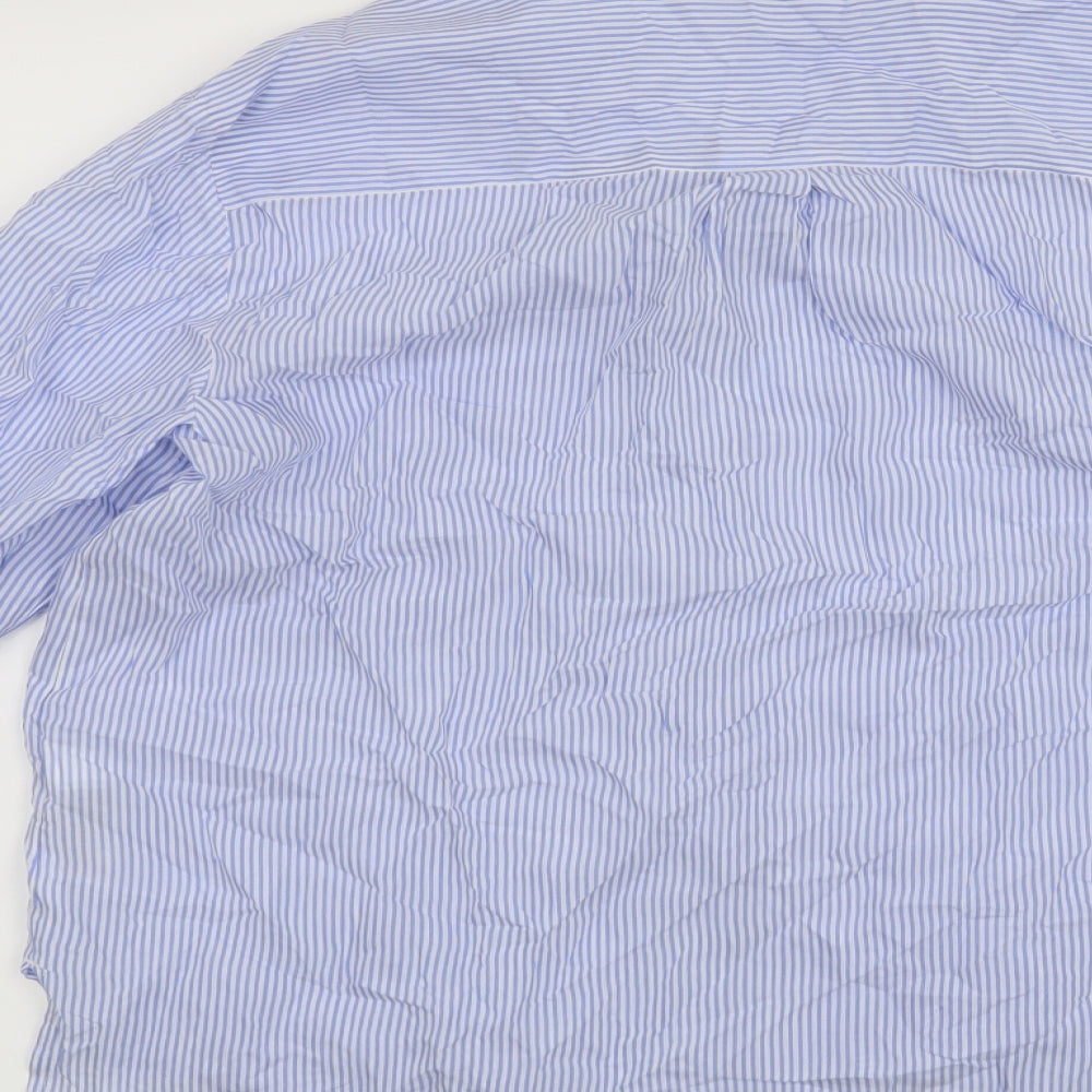 NEXT Womens Blue Striped  Basic Button-Up Size 14