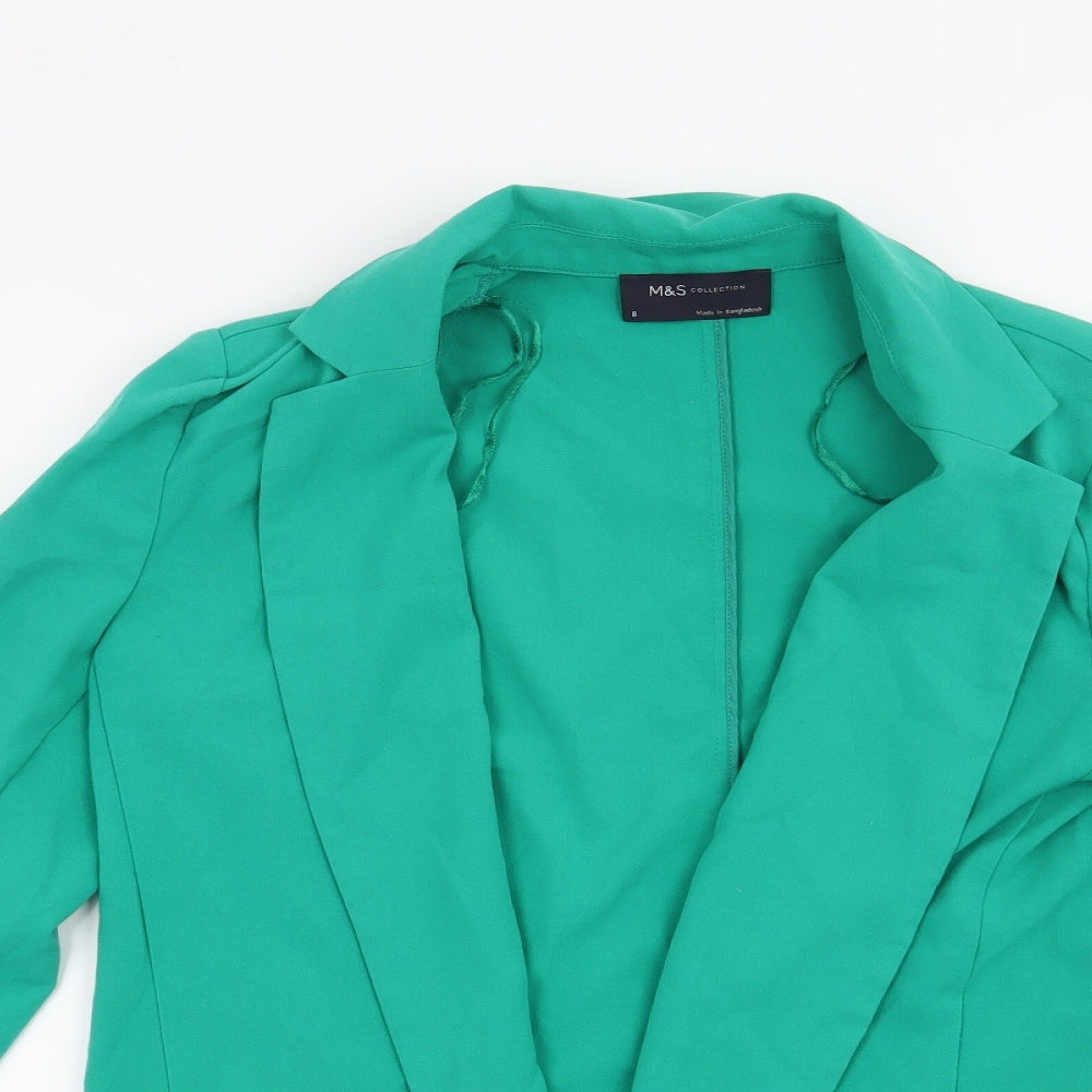M&S Womens Green   Jacket Blazer Size 8
