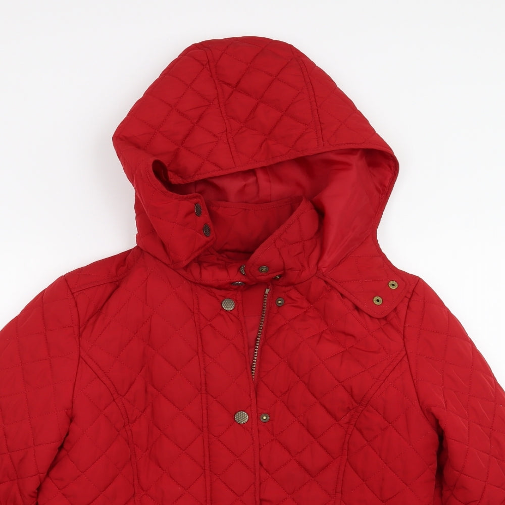 M&S Womens Red   Jacket Coat Size 8