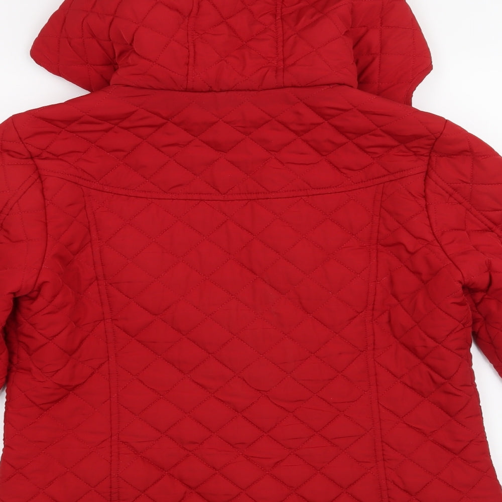 M&S Womens Red   Jacket Coat Size 8