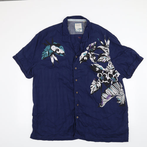 Mantaray Mens Blue    Button-Up Size 2XL