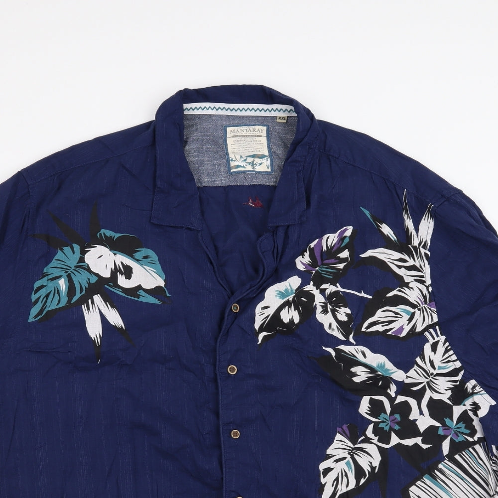 Mantaray Mens Blue    Button-Up Size 2XL