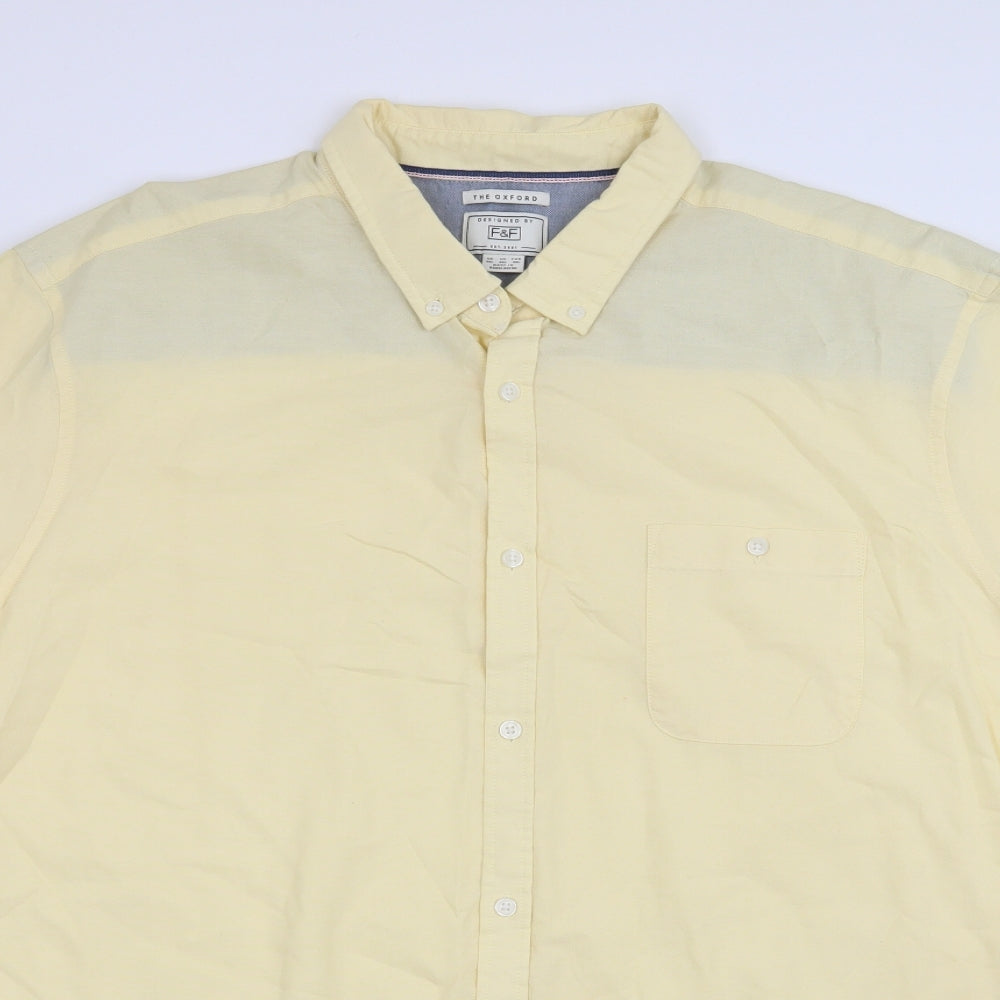 F&F Mens Yellow    Button-Up Size 3XL