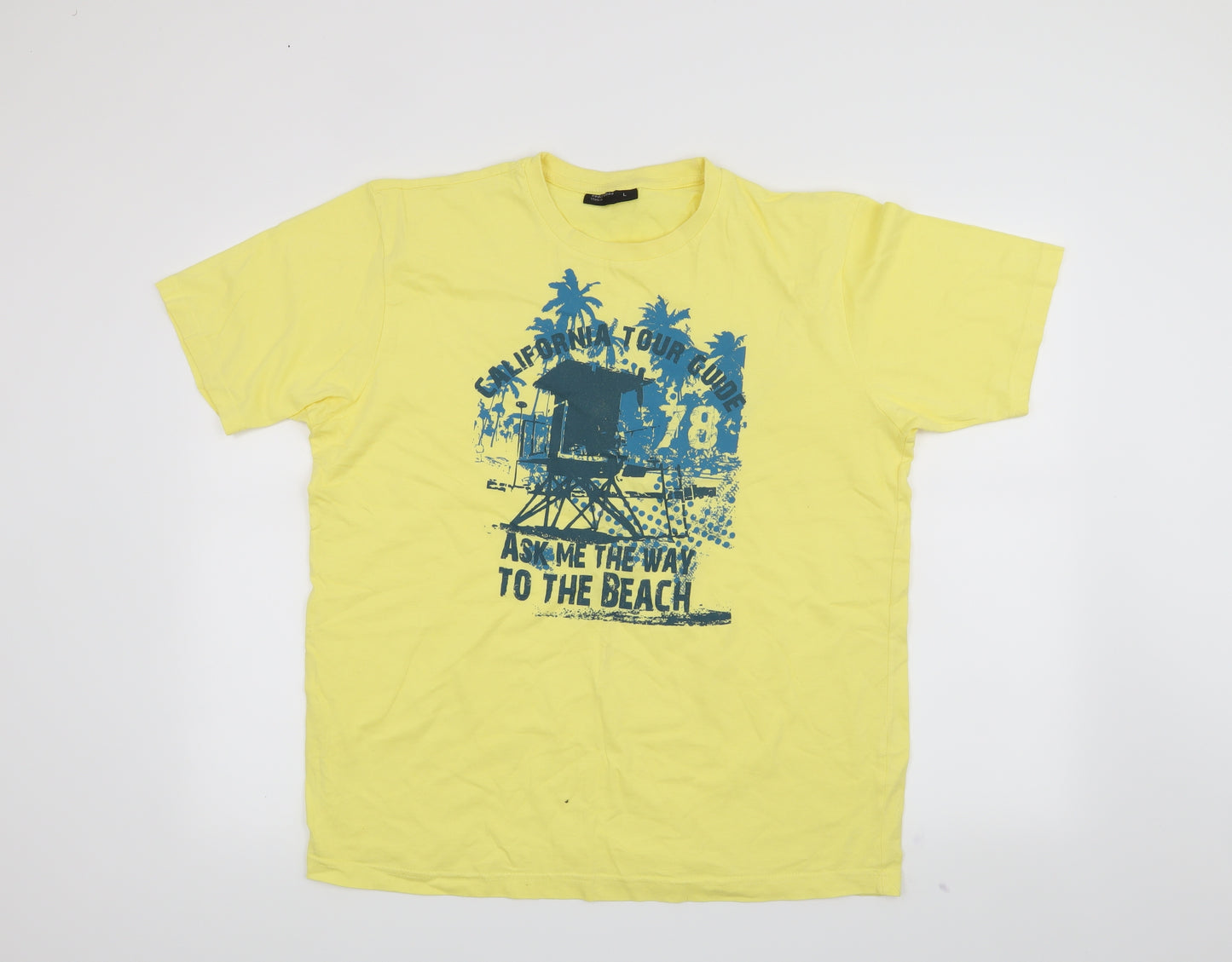 Cedar Wood State Mens Yellow    T-Shirt Size L