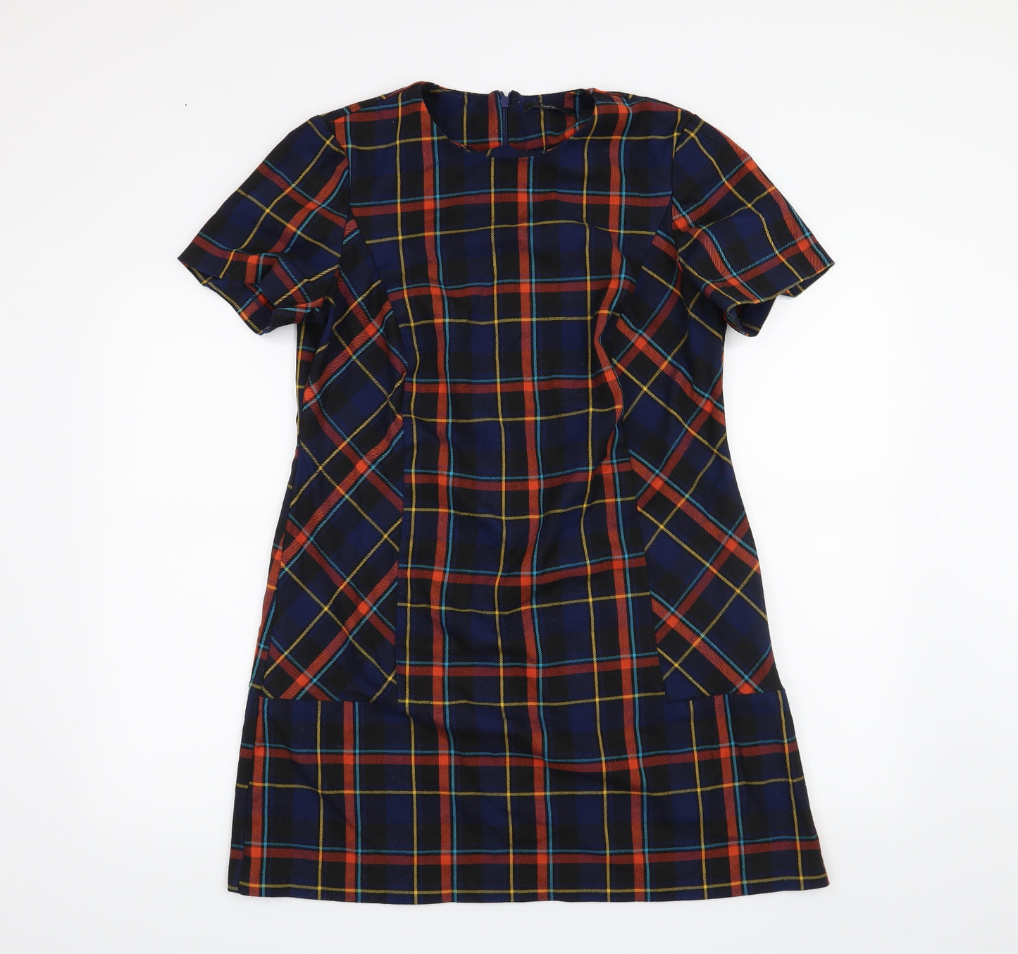 George Womens Blue Check  A-Line  Size 14