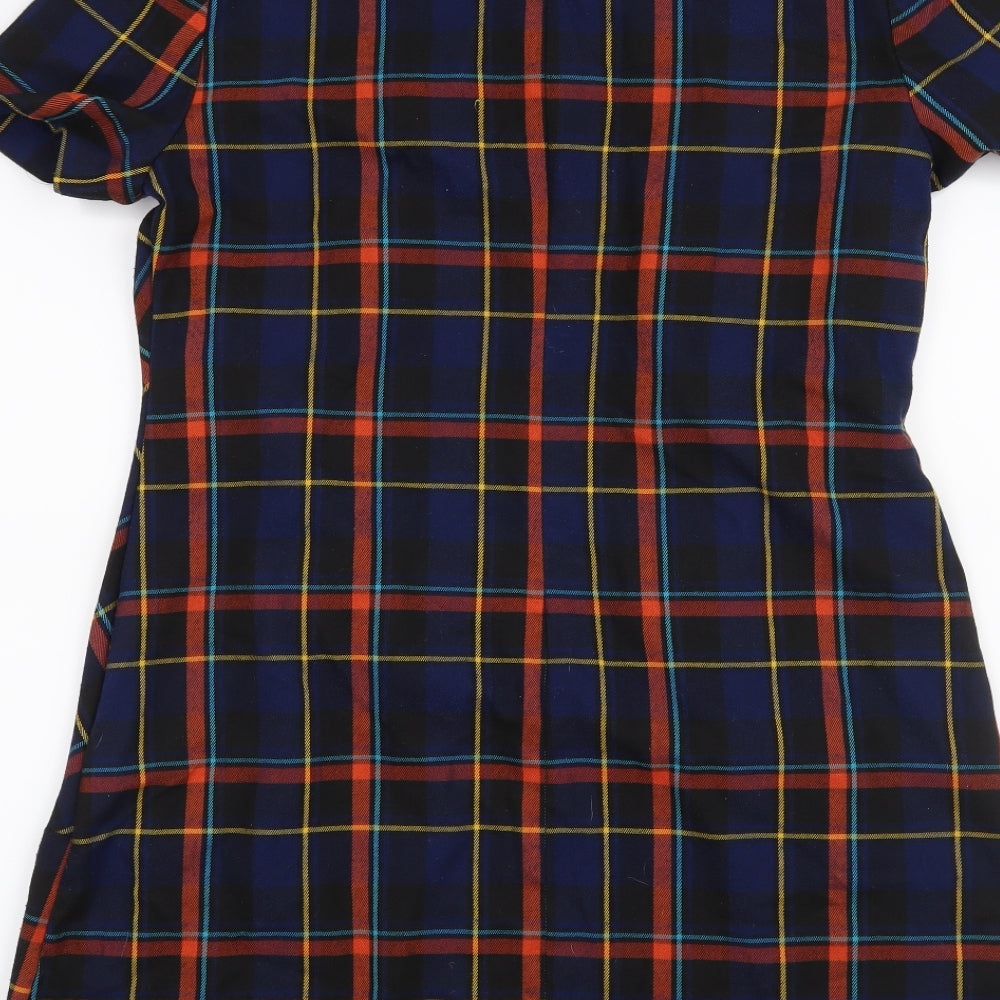 George Womens Blue Check  A-Line  Size 14