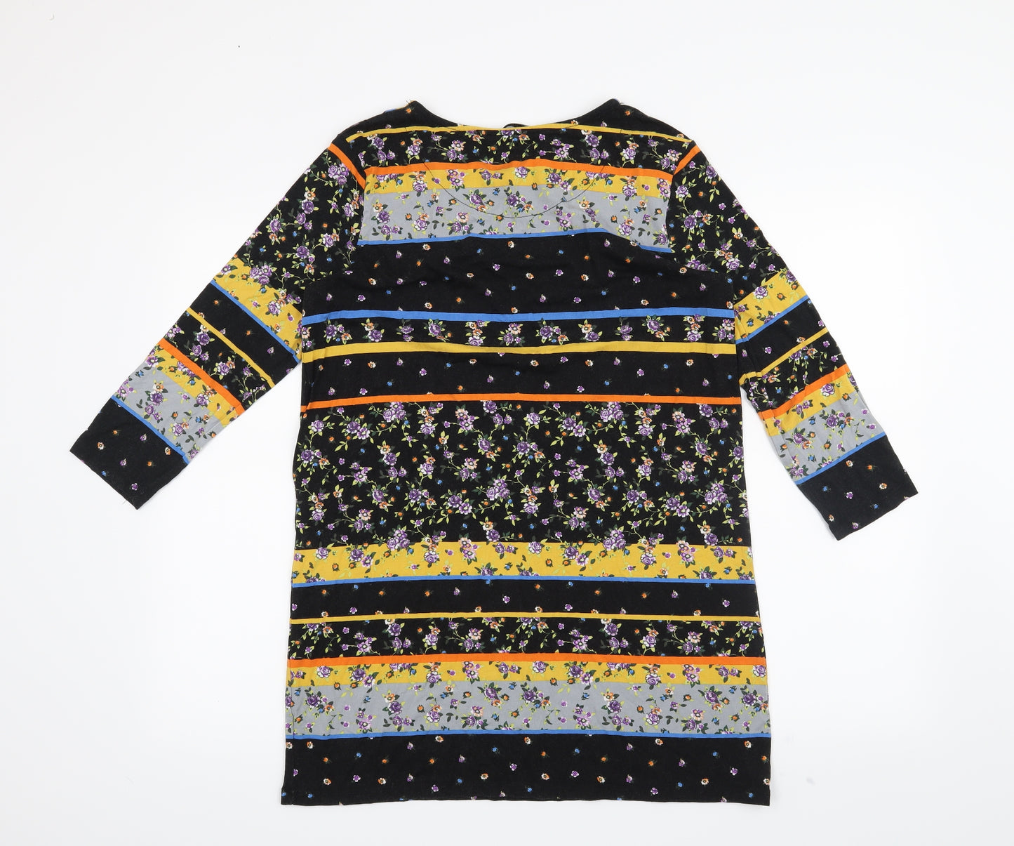 TU Womens Yellow Floral  Basic T-Shirt Size 12