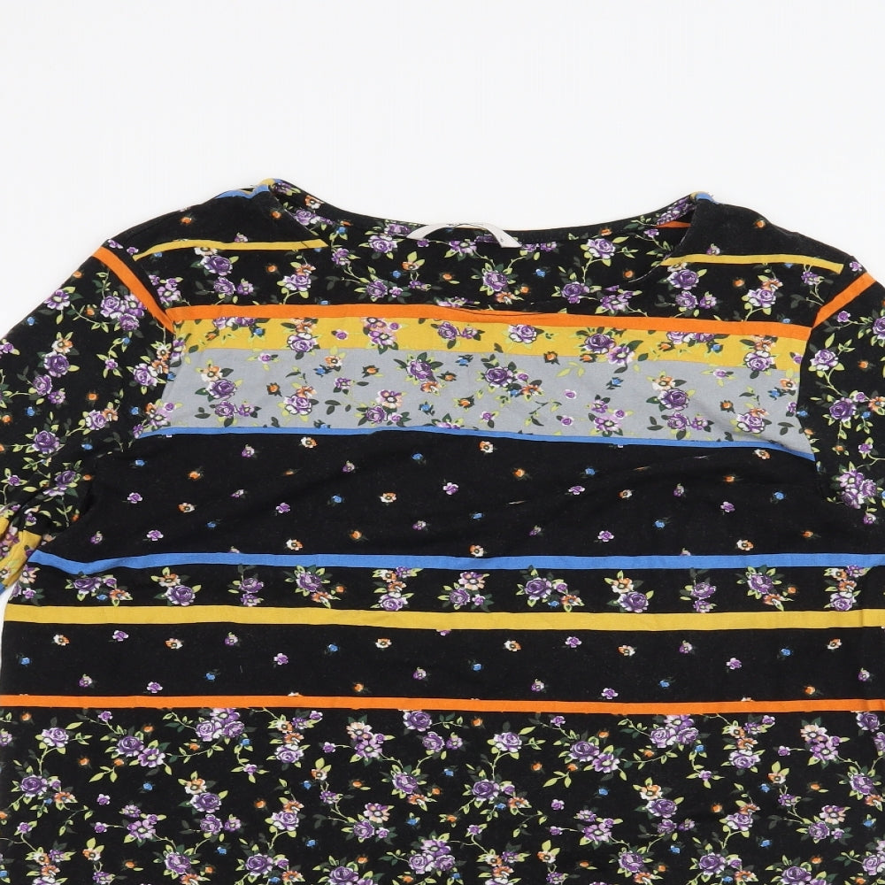 TU Womens Yellow Floral  Basic T-Shirt Size 12