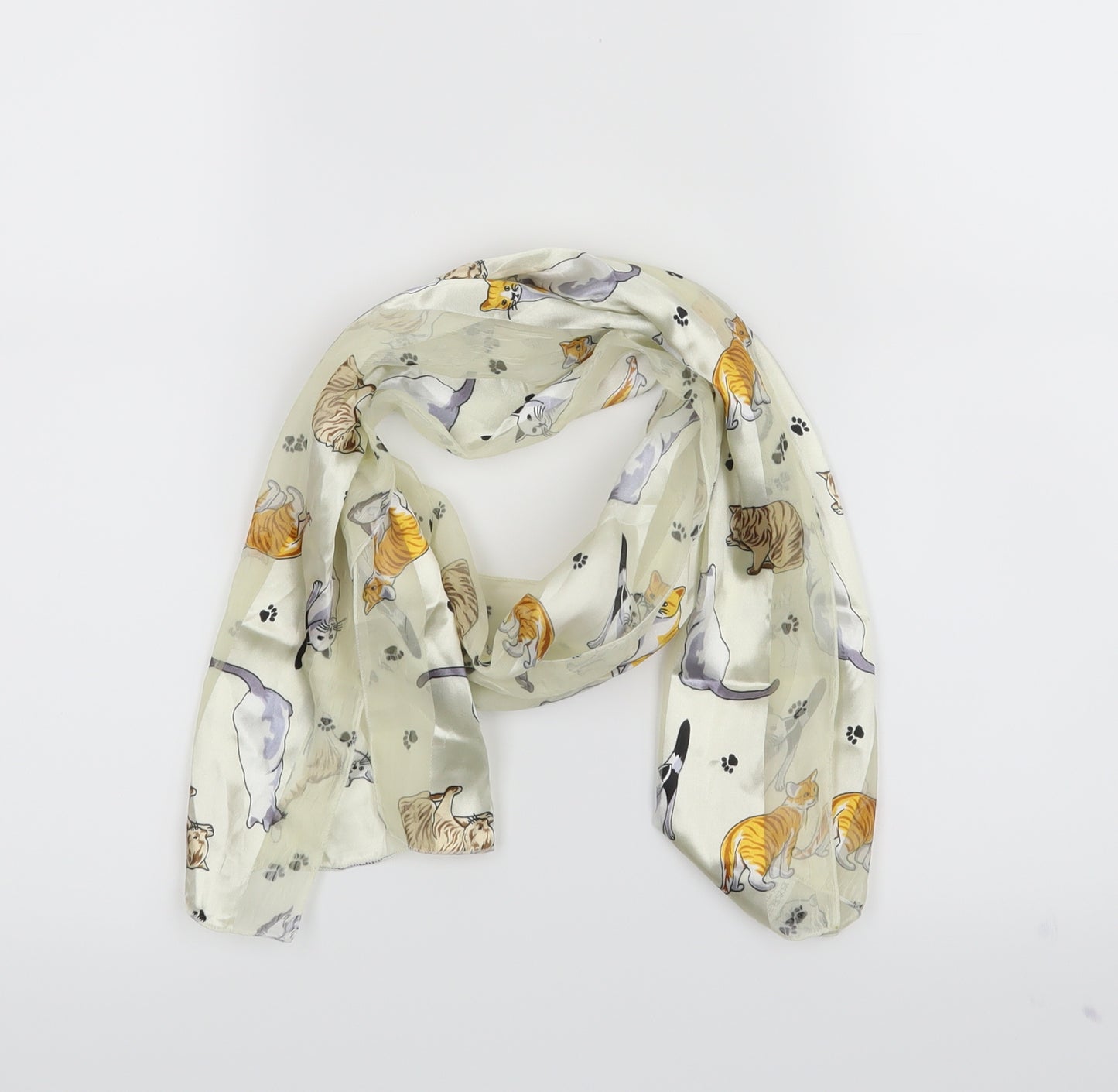 Preworn Womens White Animal Print   Scarf