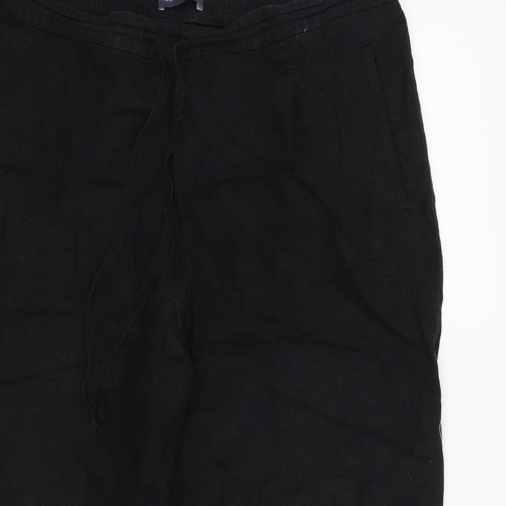 M&S Womens Black   Cropped Trousers Size 14 L20 in