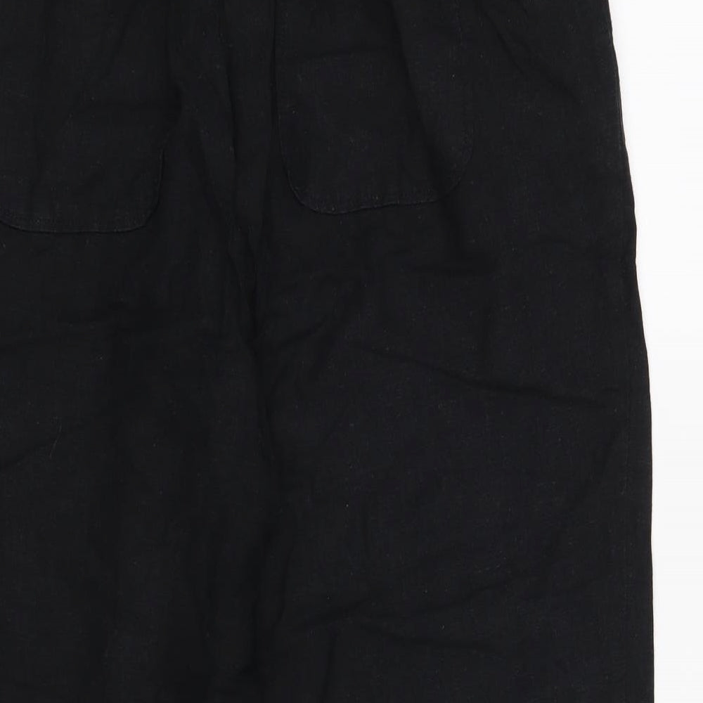 M&S Womens Black   Cropped Trousers Size 14 L20 in