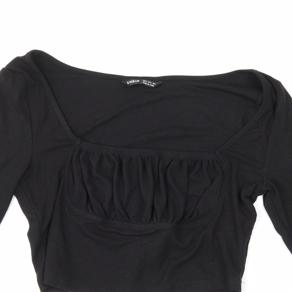 SheIn Womens Black   Cropped Blouse Size S