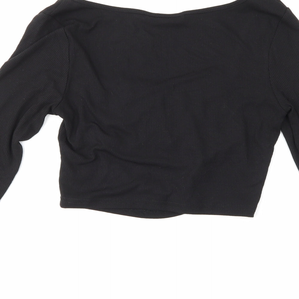 SheIn Womens Black   Cropped Blouse Size S