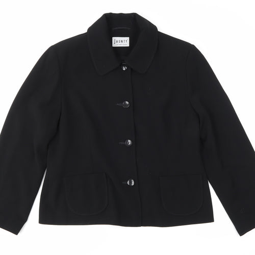 Jaunty Womens Black  Rayon Jacket  Size 16