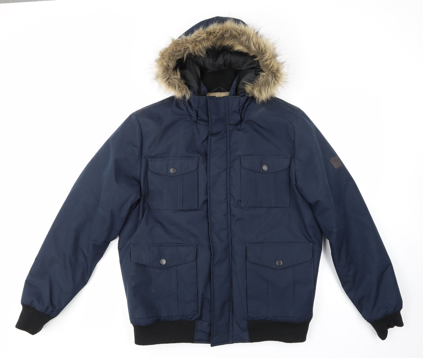 Brave Soul Mens Blue   Parka Jacket Size M