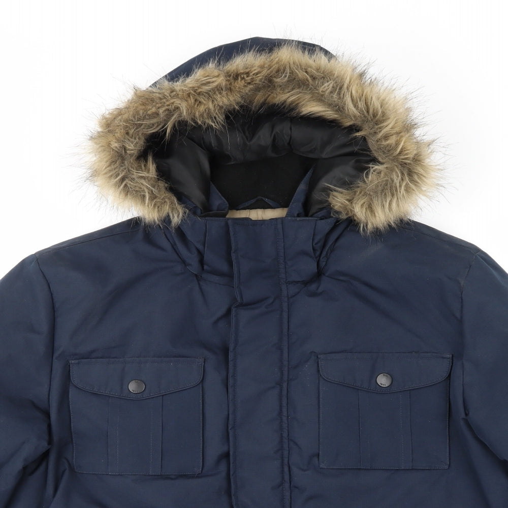 Brave Soul Mens Blue   Parka Jacket Size M