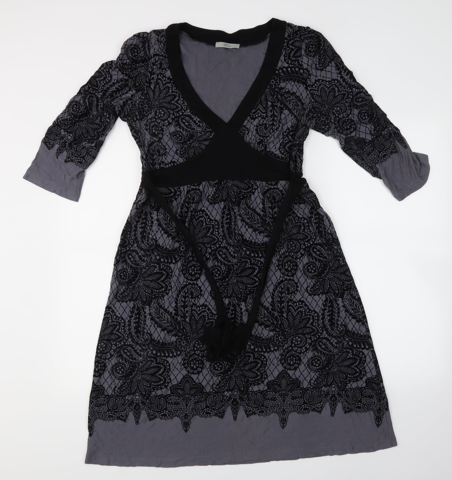 Marks & Spencer Womens Grey Floral  Jacket Dress  Size 12