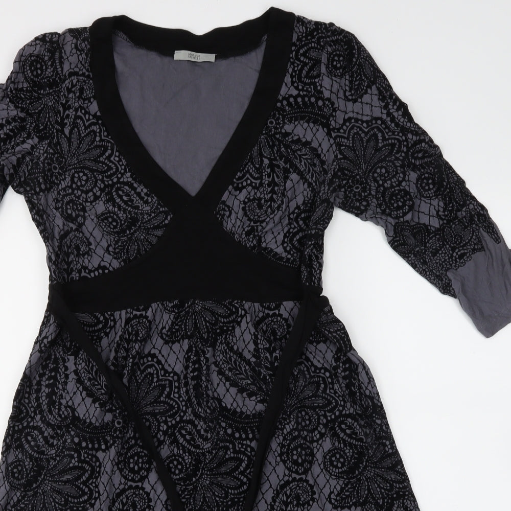 Marks & Spencer Womens Grey Floral  Jacket Dress  Size 12