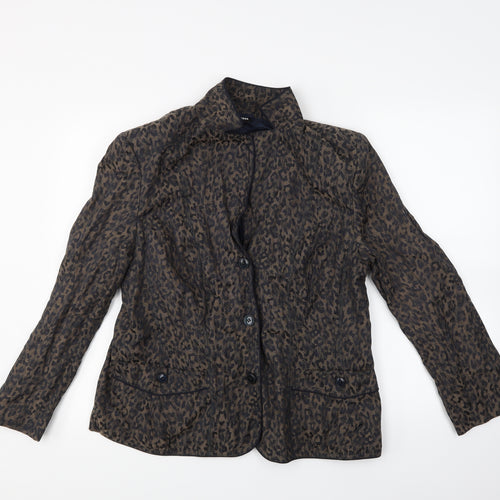 Gary Weber Womens Brown Animal Print  Jacket  Size 18