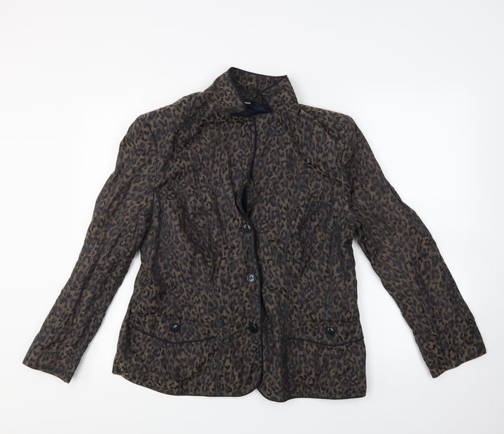 Gary Weber Womens Brown Animal Print  Jacket  Size 18