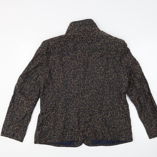 Gary Weber Womens Brown Animal Print  Jacket  Size 18