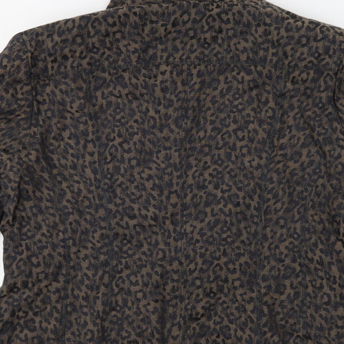 Gary Weber Womens Brown Animal Print  Jacket  Size 18