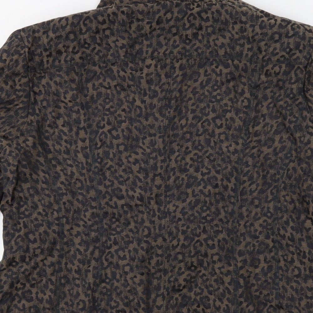 Gary Weber Womens Brown Animal Print  Jacket  Size 18