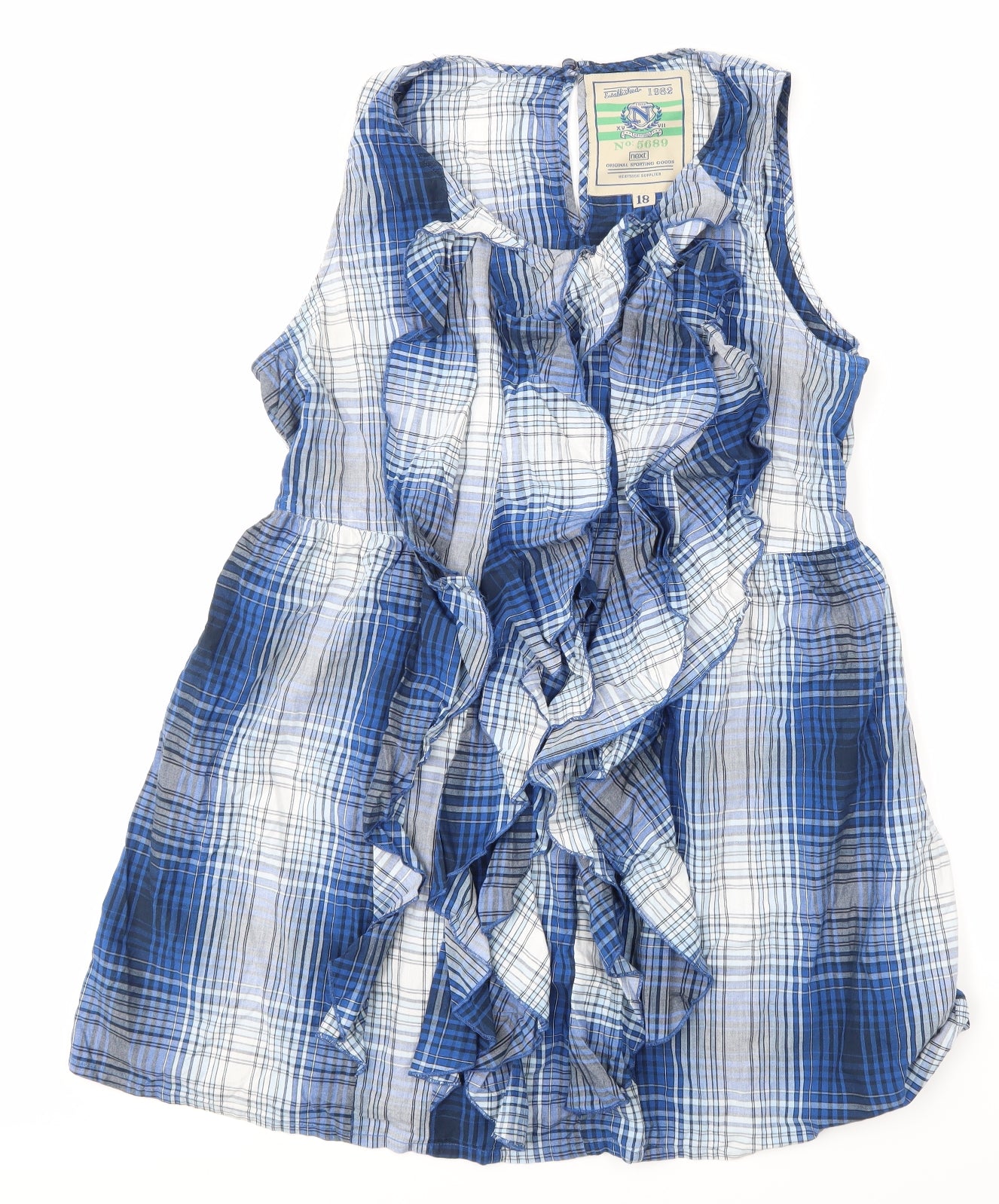 NEXT Womens Blue Check  Mini  Size 18