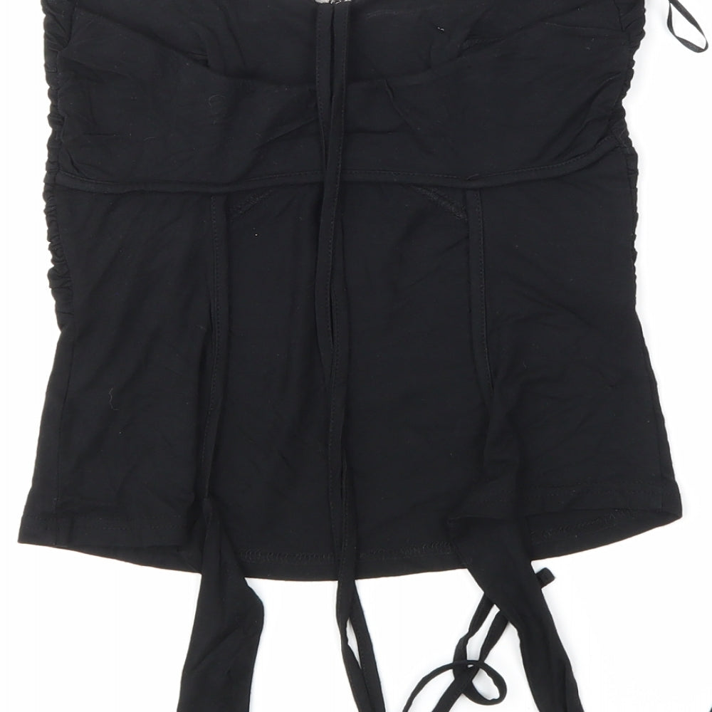 Jane Norman Womens Black   Cropped Blouse Size 10