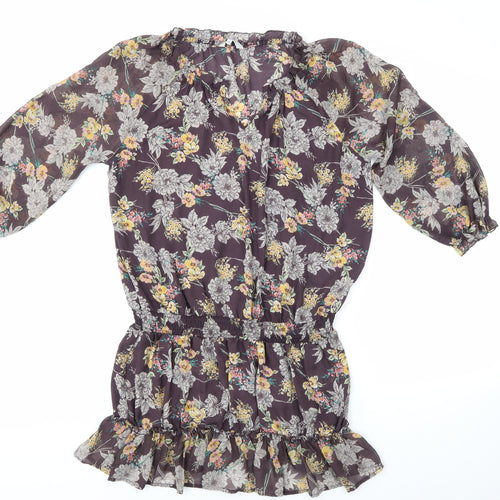 Peacocks Womens Blue Floral  Sheath  Size 16