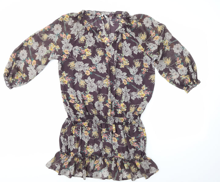 Peacocks Womens Blue Floral  Sheath  Size 16