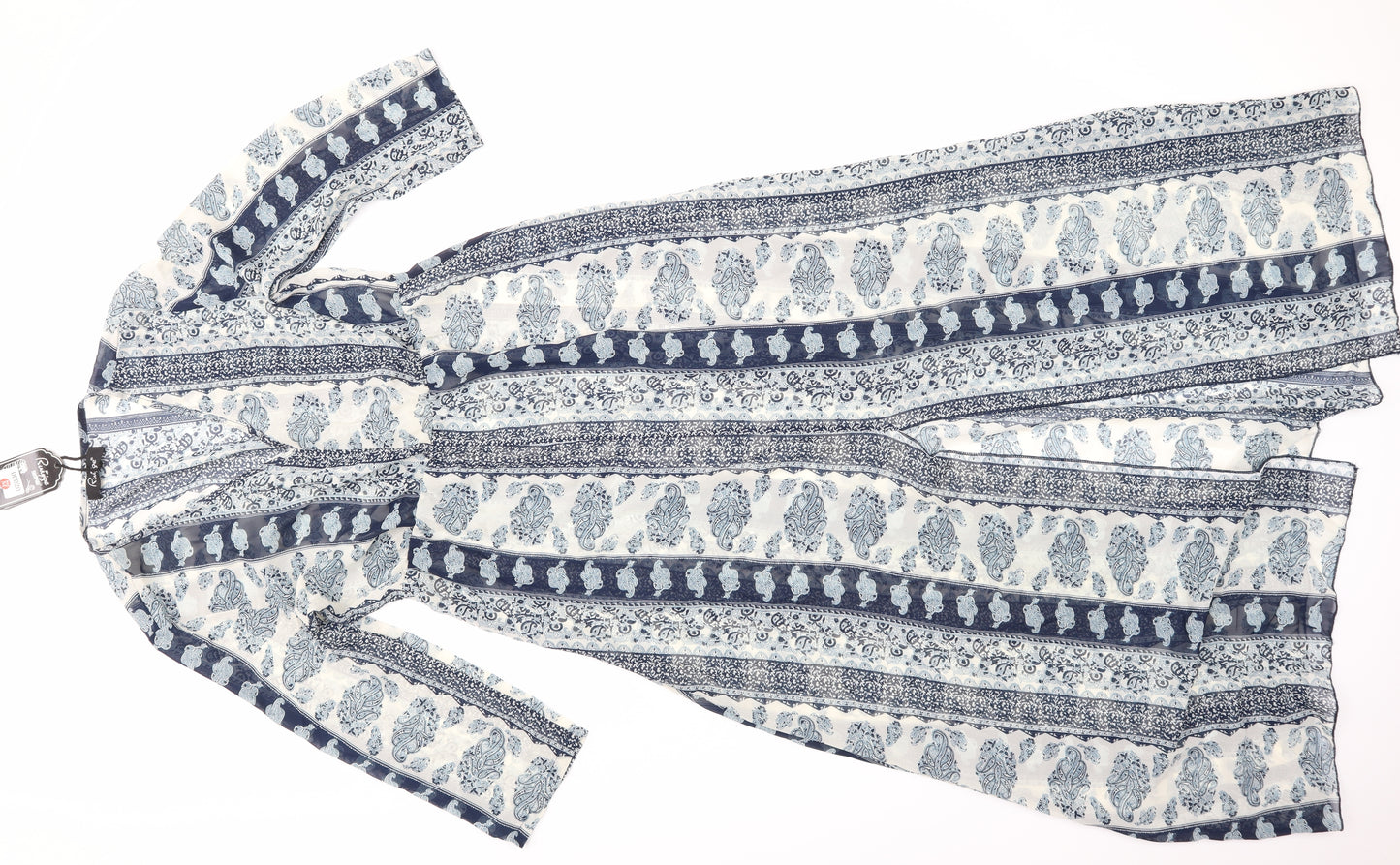 Ruiyige Womens Blue Paisley  Maxi  Size M