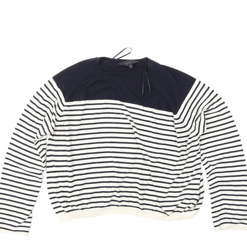 Topshop Womens Blue Striped  Pullover Jumper Size 10